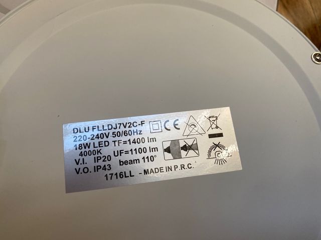 Downlight redondo 18w neutro nuevo