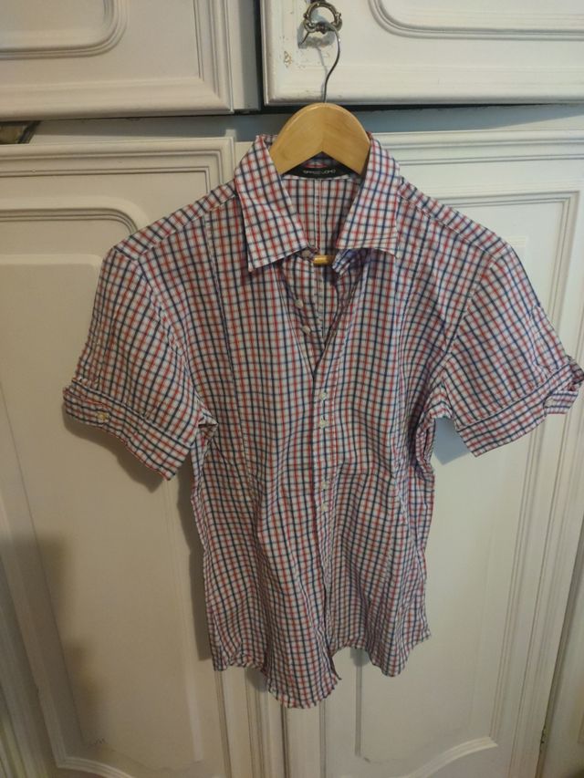 camicia mezze maniche quadri spago Italia 