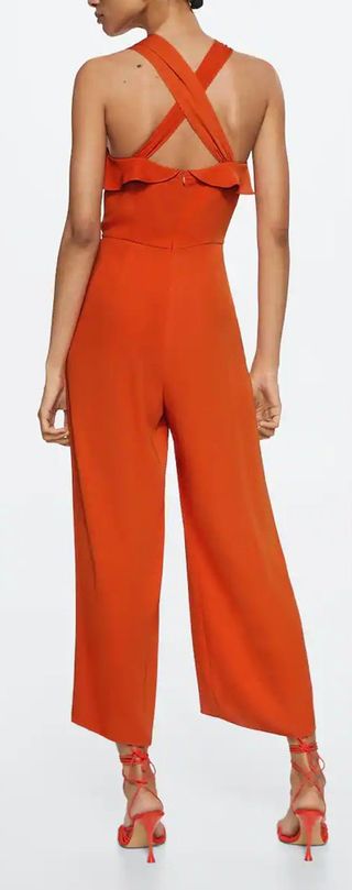 Monos tirantes cruzados. Naranja. Mango.