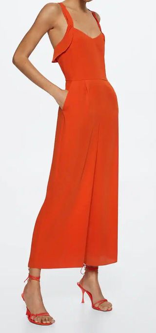 Monos tirantes cruzados. Naranja. Mango.