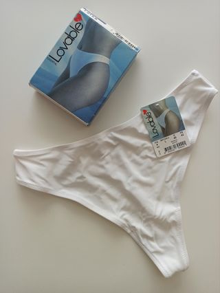 Lovable Tanga microfibra blanco