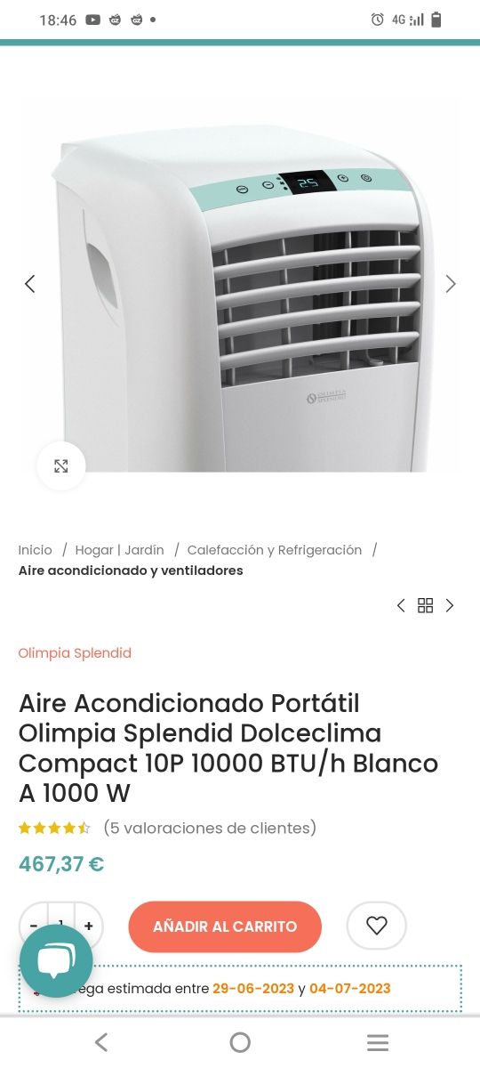 aire acondicionado portatil