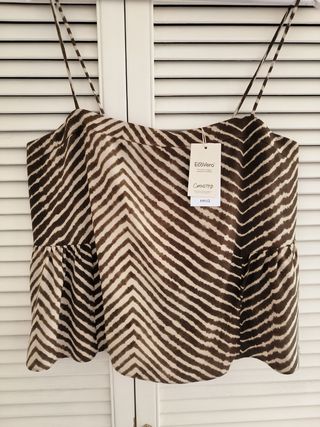 Mango crop top animal print tendencia