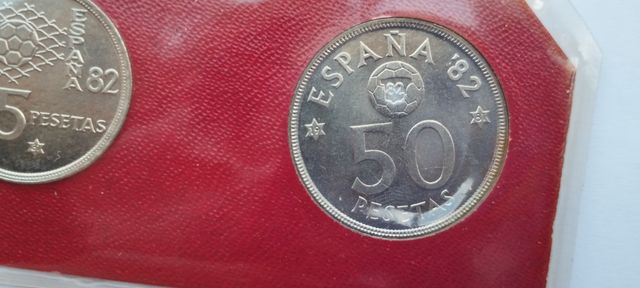 Monete da 1, 5, 25 e 50 Pesetas 1982