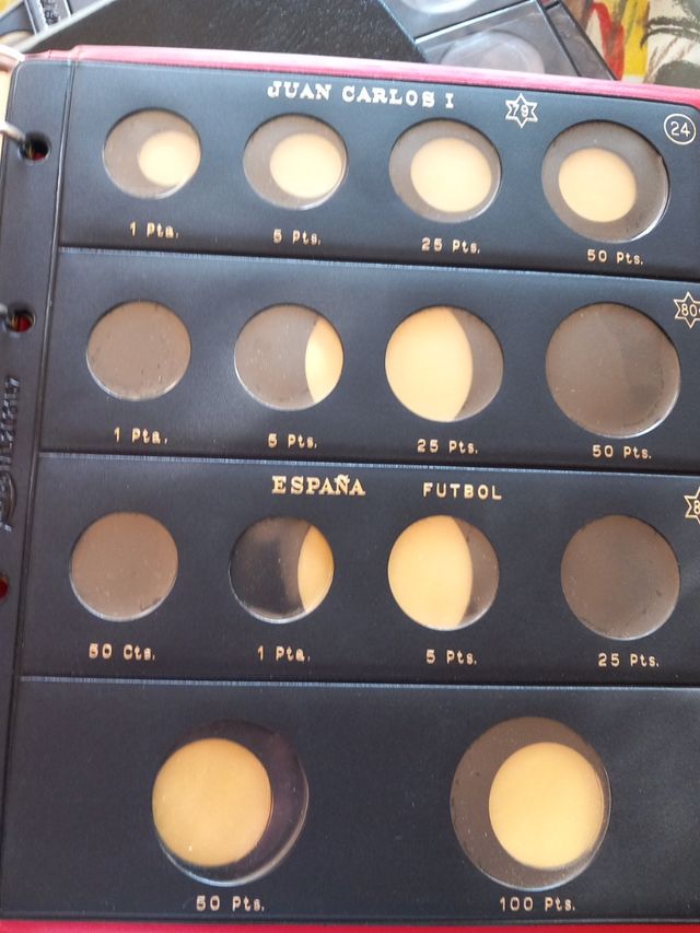 álbum de moneda y hojas