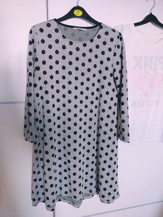 Vestido corto estampado punto