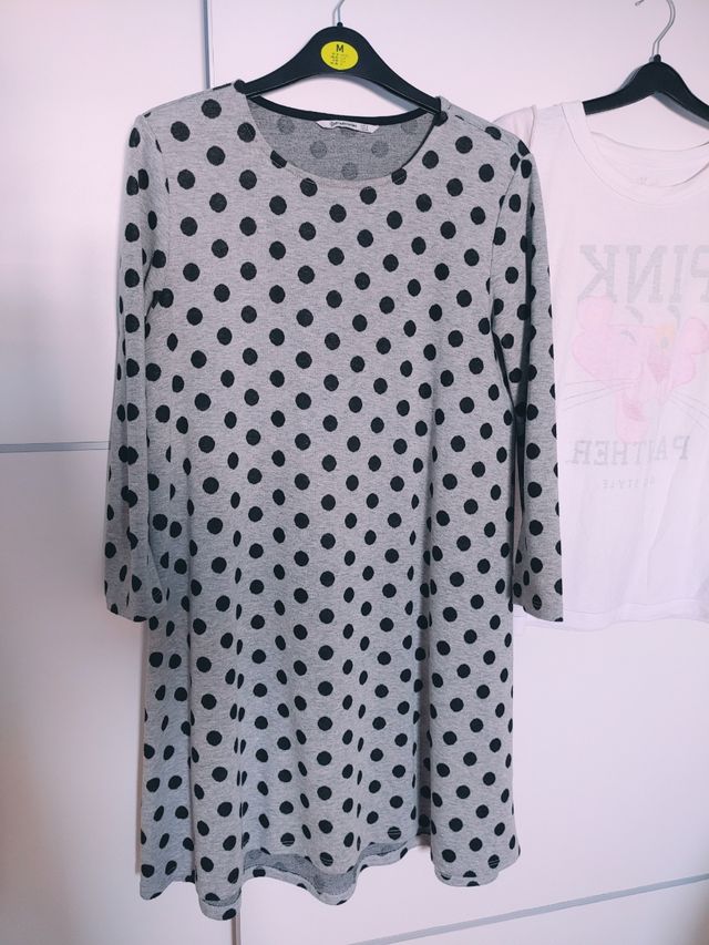 Vestido corto estampado punto