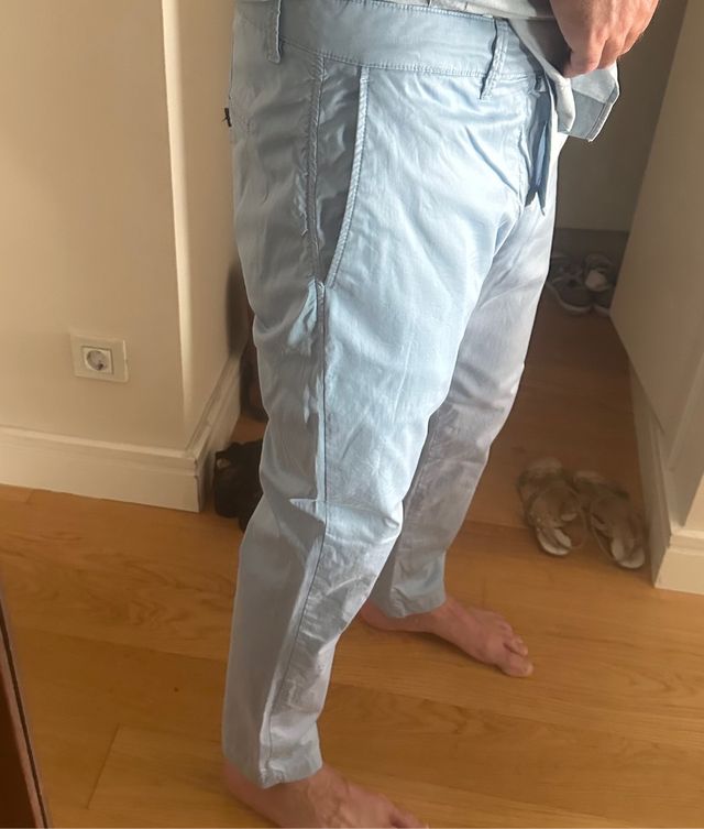 Pantalones chinos slim fit azul Emidio Tucci