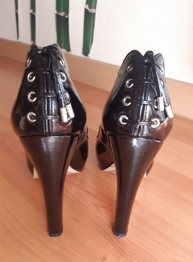 Zapatos mujer tacon peep toe negro Nine West t.38