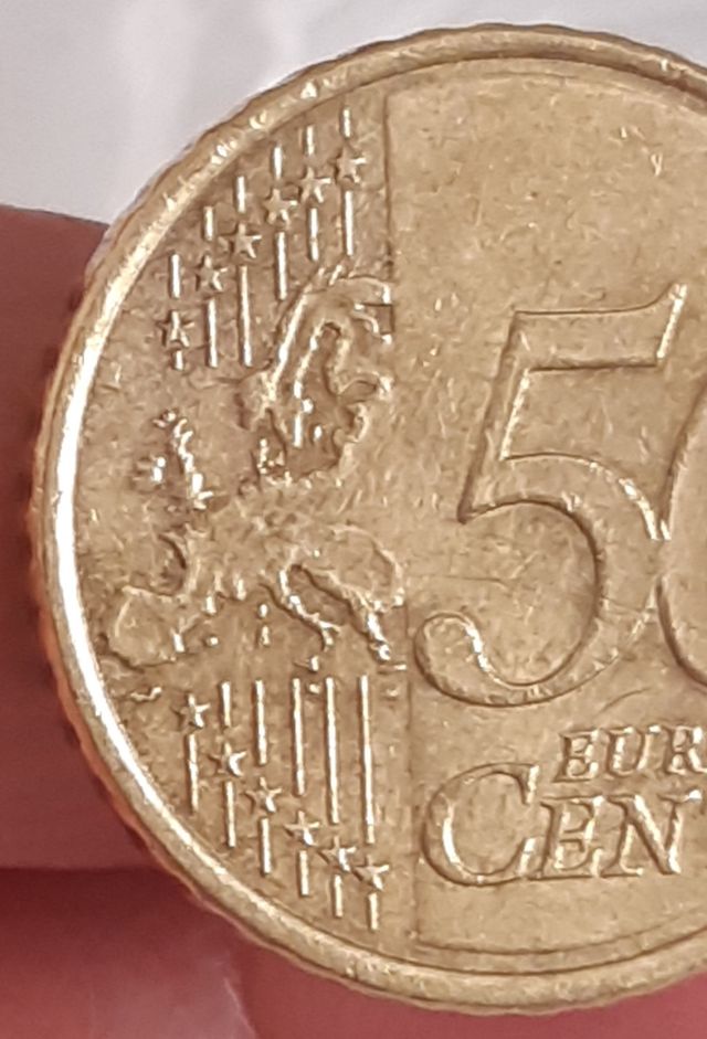 moneda 50cent España exceso metal 2016