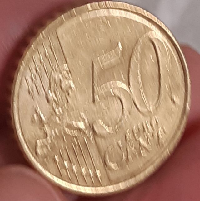 moneda 50cent España exceso metal 2016