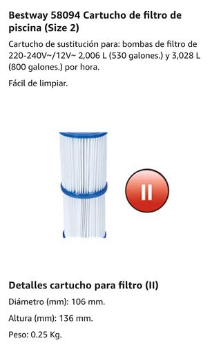 Filtros piscina nuevos bestway i intex