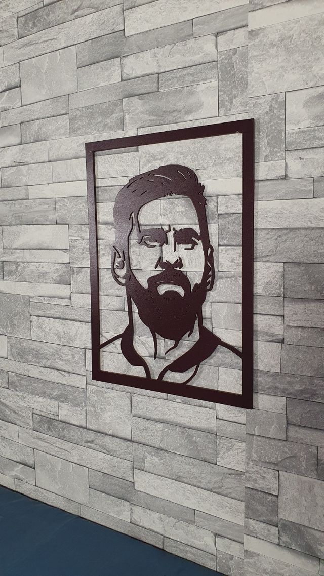 Cuadro figura Messi en Madera