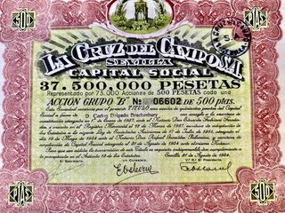 ACCIÓN DE CERVEZA LA CRUZ DEL CAMPO S.A.  AÑO 1954