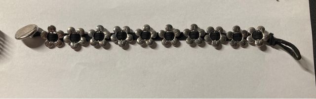 Pulsera de plata y ante