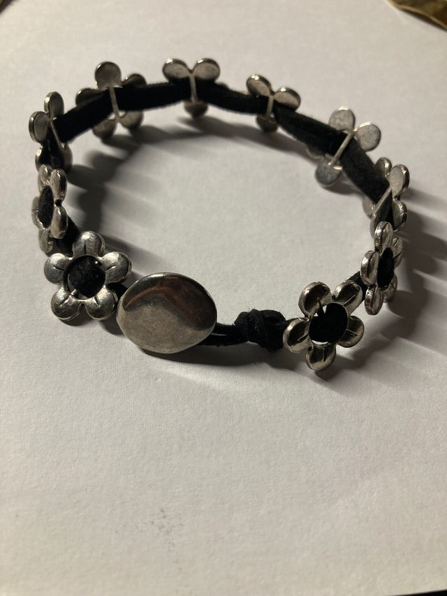 Pulsera de plata y ante