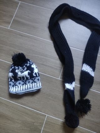 conjunto gorro + bufanda 