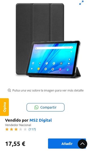 Tablet TCl tab10S, SIN USAR, con Funda y cristal