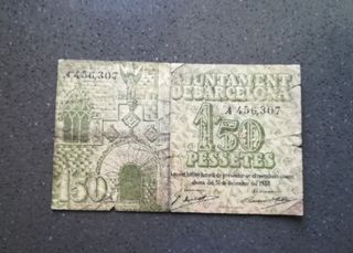 Lote 4 billetes locales Guerra Civil 1937 REBAJAD