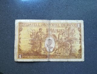 Lote 4 billetes locales Guerra Civil 1937 REBAJAD