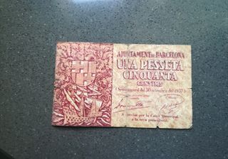 Lote 4 billetes locales Guerra Civil 1937 REBAJAD