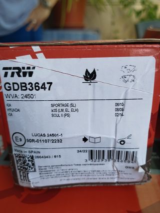 discos y pastillas de freno delanteros