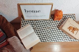 MESA DE CENTRO DE AZULEJOS HIDRÁULICOS Y MADERA