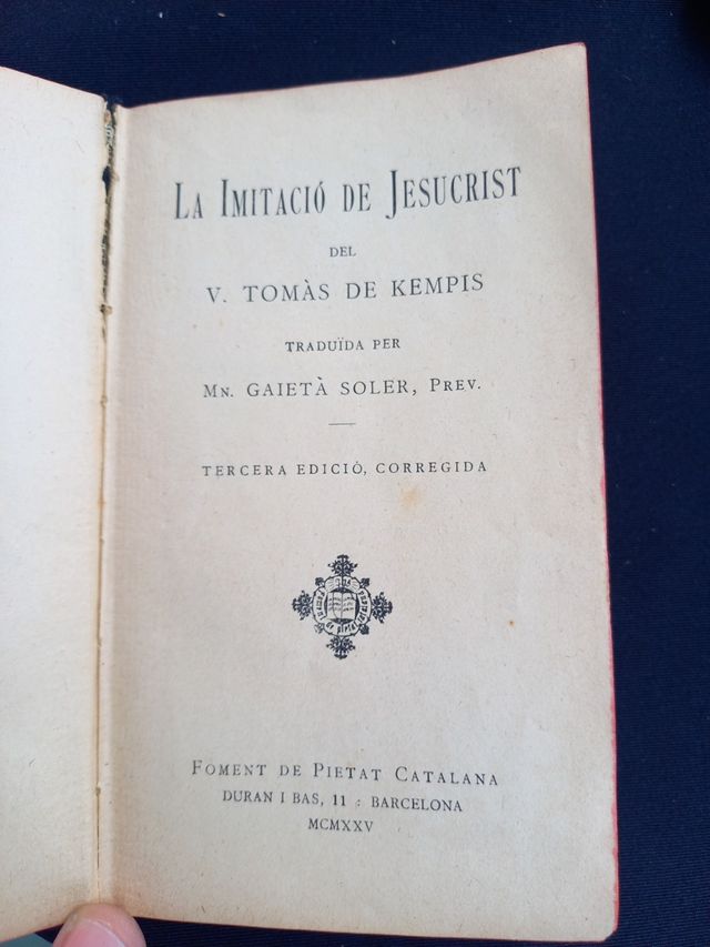 L'imitazione di Cristo (in catalano) 1925