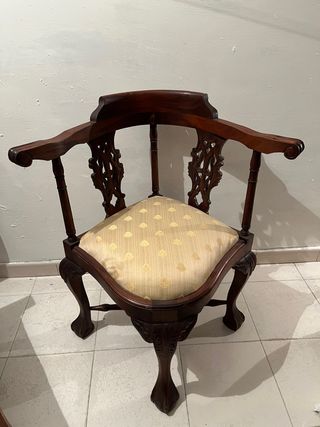 Silla rustica esquinera de caoba