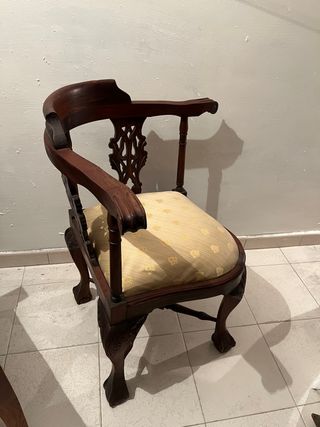 Silla rustica esquinera de caoba