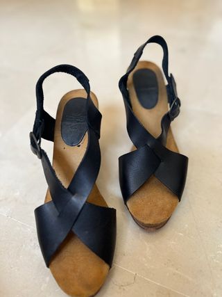 Zapatos tacón 9 cm - Piel negro Evento Boda Fiesta