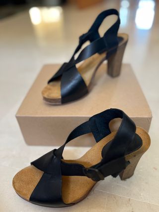 Zapatos tacón 9 cm - Piel negro Evento Boda Fiesta