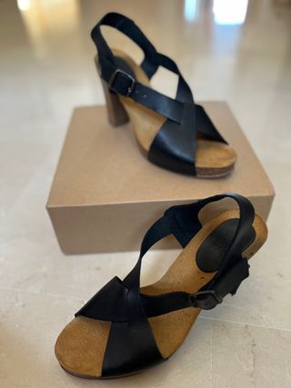 Zapatos tacón 9 cm - Piel negro Evento Boda Fiesta