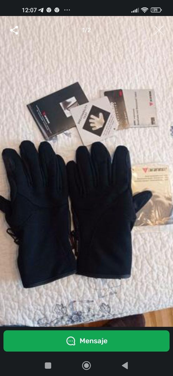 guantes dainese talla S, aunque a mí me caben
