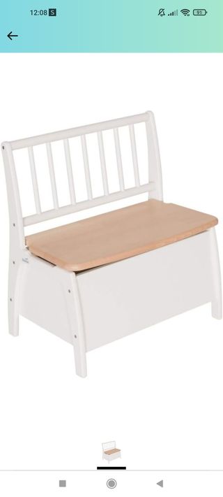 banco almacenaje blanco y madera