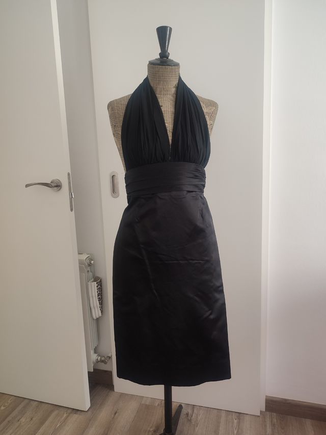 Vestido seda negro