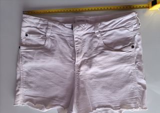 pantalones cortos blancos mango