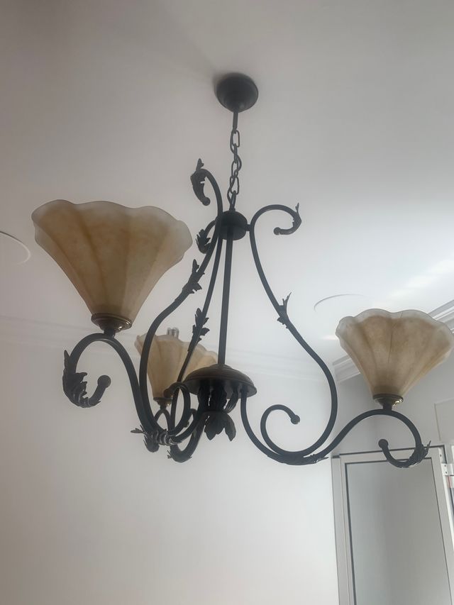 Lámparas forja y cristal