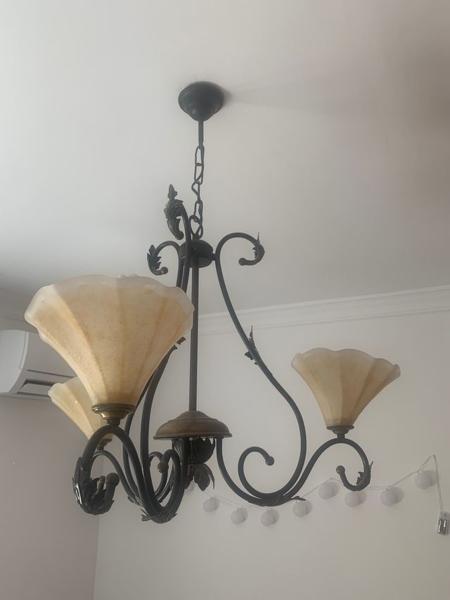 Lámparas forja y cristal