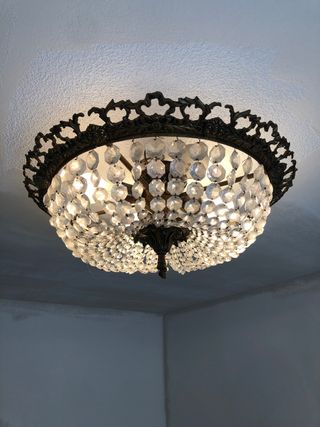 Lampara de techo antigua cristales