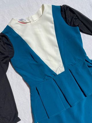 Vestido fiesta tricolor 