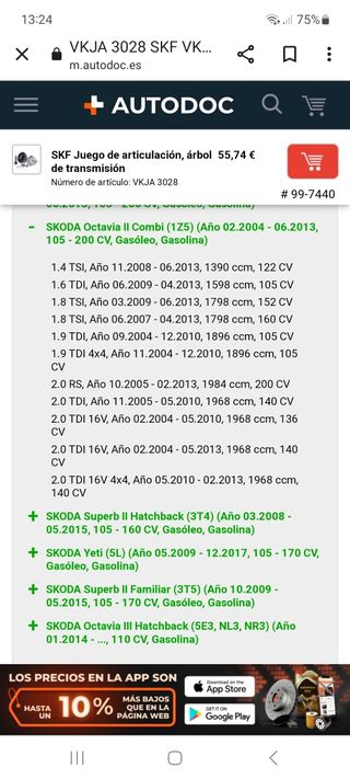 articulación árbol de transmisión.cabeza de palier