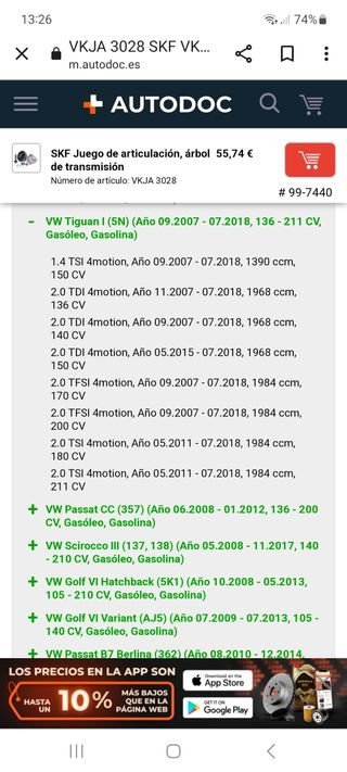 articulación árbol de transmisión.cabeza de palier