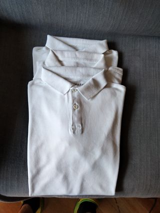 3 polos para uniforme de colegio blanco