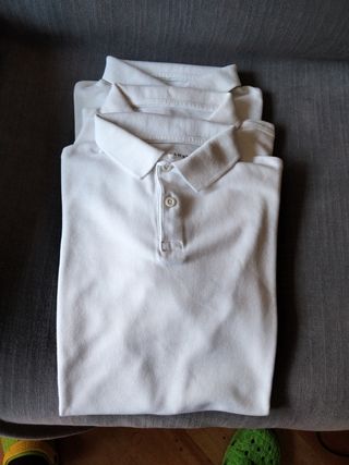 3 polos para uniforme de colegio blanco