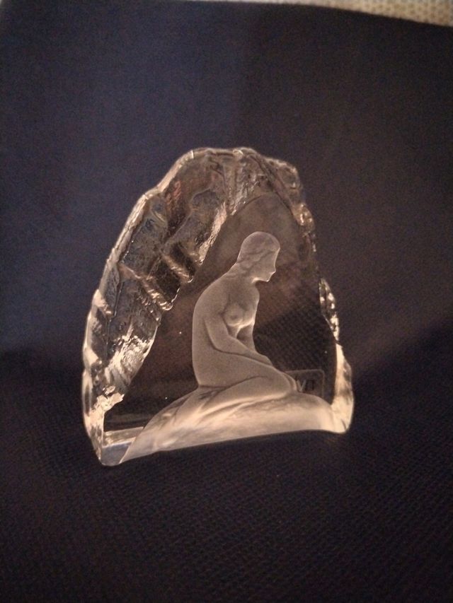 scultura in cristallo svedese Nibro vintage