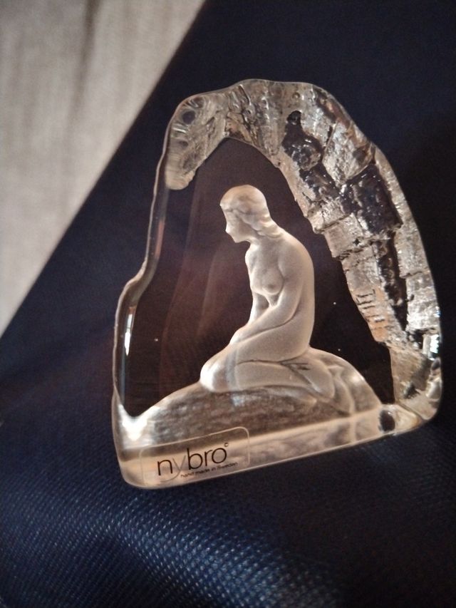 scultura in cristallo svedese Nibro vintage