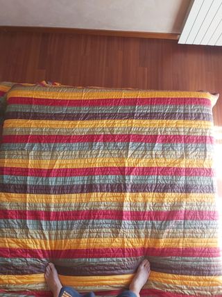 coperta leggera a strisce colorate 100% poliestere