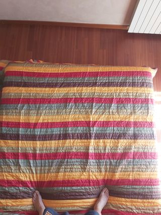 coperta leggera a strisce colorate 100% poliestere