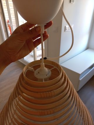 2 lámparas Ikea madera natural